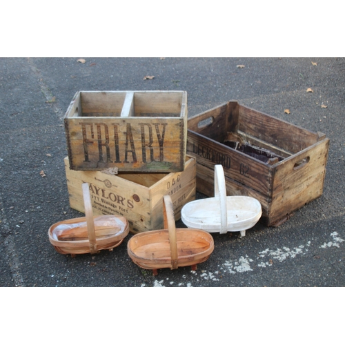 677 - QUANTITY OF TRUGS AND BOXES 
53 X 36 X 27CM