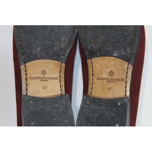 680 - FAIRFAX AND FAVOUR SUEDE APSLEY OXBLOOD LOAFER SIZE 4 IN BOX