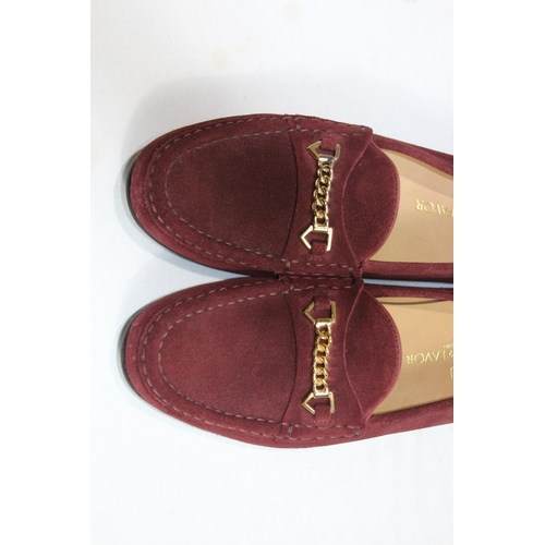 680 - FAIRFAX AND FAVOUR SUEDE APSLEY OXBLOOD LOAFER SIZE 4 IN BOX