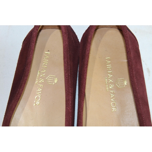 680 - FAIRFAX AND FAVOUR SUEDE APSLEY OXBLOOD LOAFER SIZE 4 IN BOX