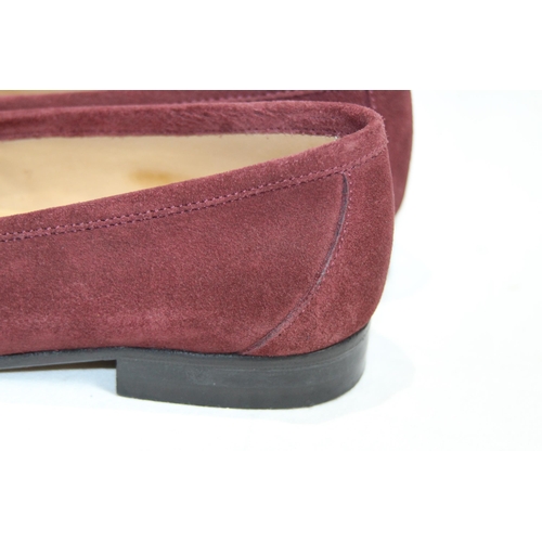 680 - FAIRFAX AND FAVOUR SUEDE APSLEY OXBLOOD LOAFER SIZE 4 IN BOX