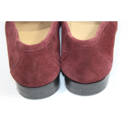 680 - FAIRFAX AND FAVOUR SUEDE APSLEY OXBLOOD LOAFER SIZE 4 IN BOX