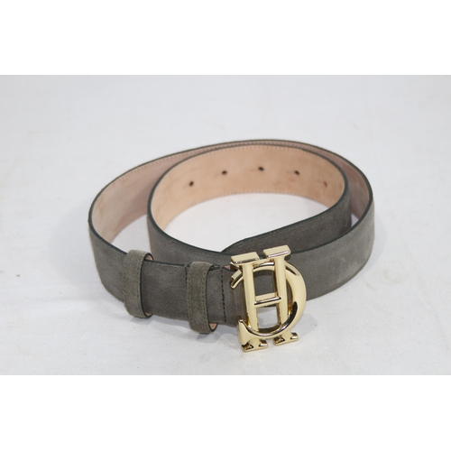 686 - HOLLAND AND COOPER GREY SUEDE BELT - 93CM IN DUST BAG