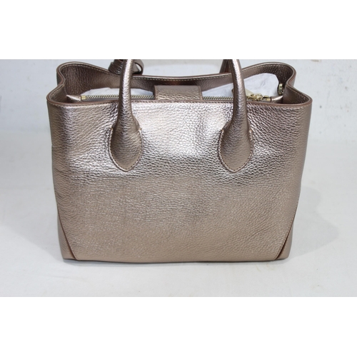 687 - ASPINAL OF LONDON GOLD SMALL TOTE BAG IN BOX