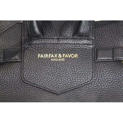 688 - FAIRFAX AND FAVOUR  SUEDE AND LEATHER BLACK RUCKSACK IN BOX