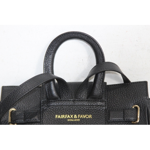 688 - FAIRFAX AND FAVOUR  SUEDE AND LEATHER BLACK RUCKSACK IN BOX