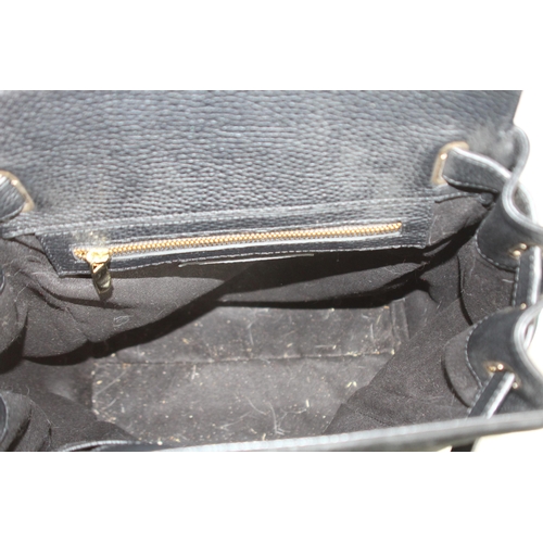 688 - FAIRFAX AND FAVOUR  SUEDE AND LEATHER BLACK RUCKSACK IN BOX