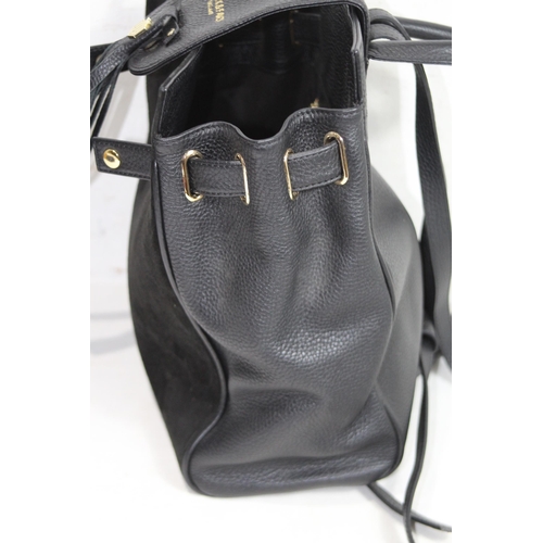 688 - FAIRFAX AND FAVOUR  SUEDE AND LEATHER BLACK RUCKSACK IN BOX