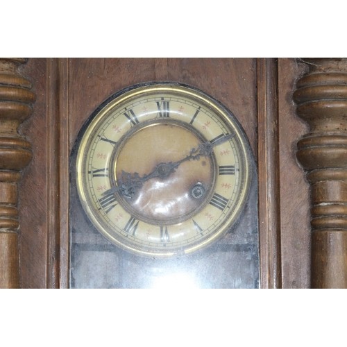 691 - ANTIQUE RADIUM GONG WALL CLOCK
78 X 36 X 28CM