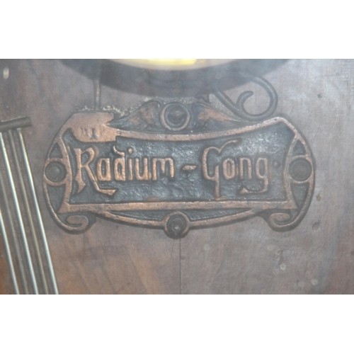 691 - ANTIQUE RADIUM GONG WALL CLOCK
78 X 36 X 28CM