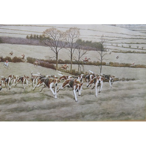 211 - CECIL ALDIN SIGNED PRINT - THE WARWICKSHIRE FOX HUNTING GONE AWAY FROM OXHILL NO 232
50 X 34CM