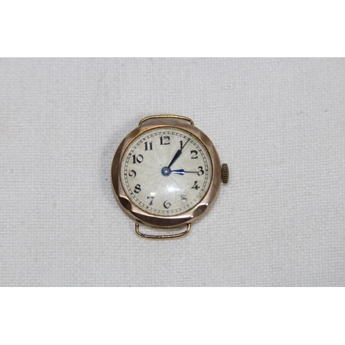 1206 - 9CT GOLD LADIES WATCH FACE