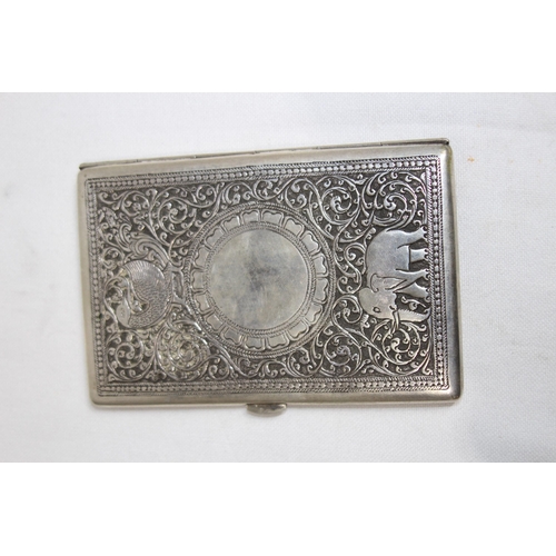 1166 - INDIAN WHITE METAL CENTRAL ASIA CIGARETTE CASE - 130.2G