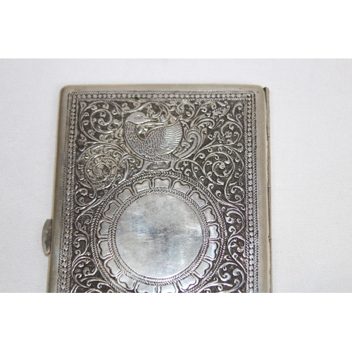 1166 - INDIAN WHITE METAL CENTRAL ASIA CIGARETTE CASE - 130.2G