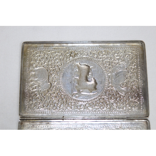 1166 - INDIAN WHITE METAL CENTRAL ASIA CIGARETTE CASE - 130.2G