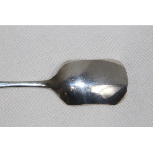 1168 - ENGLISH SILVER CADDY SPOON AND AN ART NOUVEAU DANISH CADDY SPOON