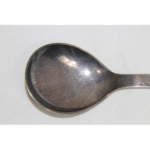 1168 - ENGLISH SILVER CADDY SPOON AND AN ART NOUVEAU DANISH CADDY SPOON