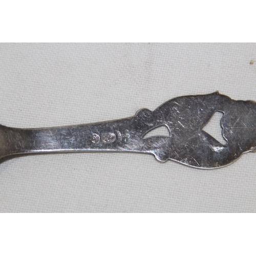 1168 - ENGLISH SILVER CADDY SPOON AND AN ART NOUVEAU DANISH CADDY SPOON