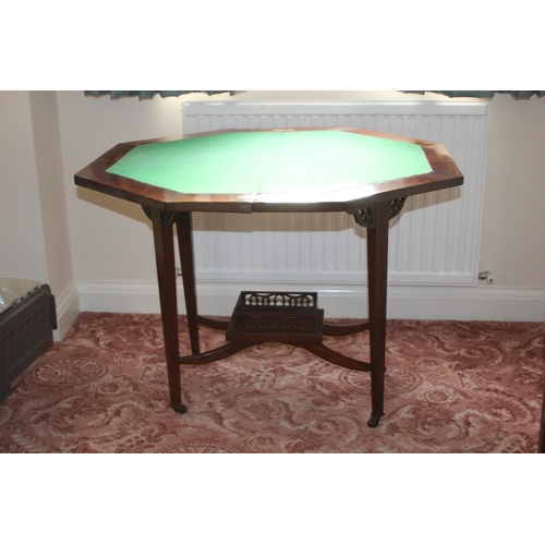 13 - EDWARDIAN BRIDGE TABLE 
87 X 89 X 71CM