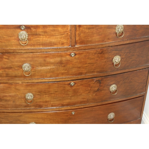 21 - ANTIQUE 2/3 BOW FRONTED CHEST OF DRAWERS 
100 X 50 X 98CM