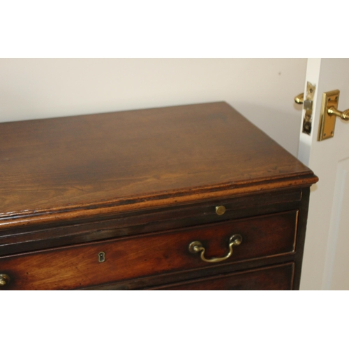 22 - ANTIQUE 4 DRAWER CHEST OF DRAWERS  WITH SHELF
86 X 46 X 87CM