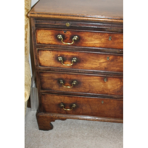 22 - ANTIQUE 4 DRAWER CHEST OF DRAWERS  WITH SHELF
86 X 46 X 87CM