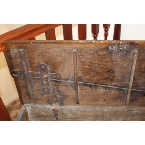 25 - JACOBEAN COFFER WITH CANDLE BOX 
103 X 37 X 56CM