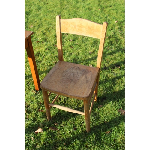 27 - VINTAGE DOUBLE SCHOOL DESK AND CHAIR
97 X 41 X 63CM