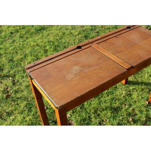 27 - VINTAGE DOUBLE SCHOOL DESK AND CHAIR
97 X 41 X 63CM