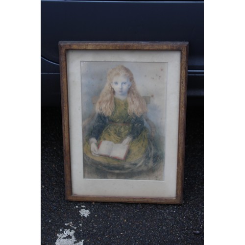 106 - WATERCOLOUR PORTRAIT OF LADY VICTORIA LEVESON GOWER AGE 10. BY RICHARD DOYLE
46 X 33CM