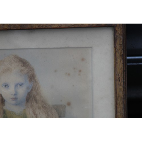 106 - WATERCOLOUR PORTRAIT OF LADY VICTORIA LEVESON GOWER AGE 10. BY RICHARD DOYLE
46 X 33CM