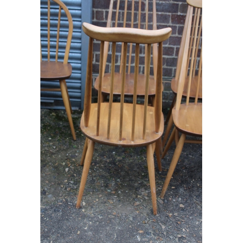 33 - BLONDE ERCOL SET OF FOUR GOLDSMITH CHAIRS 
43 X 42 X 98CM