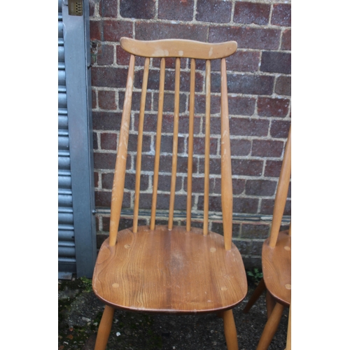 33 - BLONDE ERCOL SET OF FOUR GOLDSMITH CHAIRS 
43 X 42 X 98CM