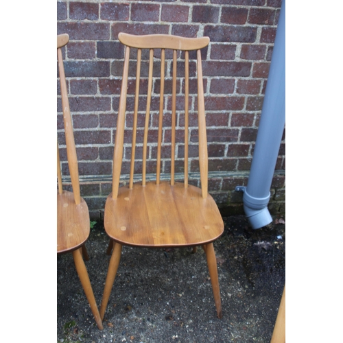 33 - BLONDE ERCOL SET OF FOUR GOLDSMITH CHAIRS 
43 X 42 X 98CM