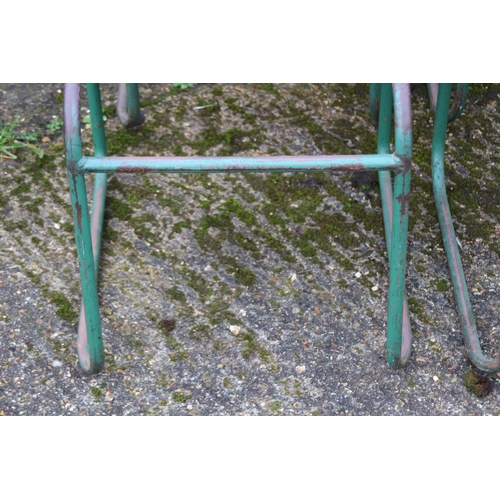 8 - SET OF FOUR VINTAGE RETRO REMPLOY MILITARY GREEN TUBULAR STEEL AND CANVAS STACKABLE CHAIRS
40 X 47 X... 