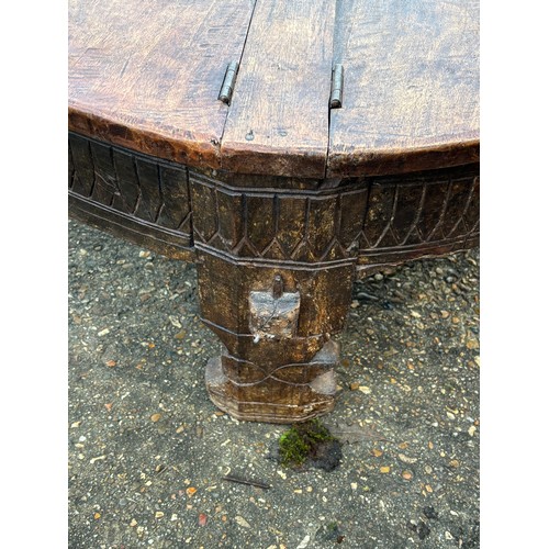 12 - ANTIQUE CHAKKI INDIAN GRINDER TABLE SHORT HEIGHT COFFEE TABLE WITH HINGED TOP
75 X 34CM