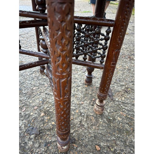 42 - ROUND BRASS TOPPED TABLE 
65 X 58CM