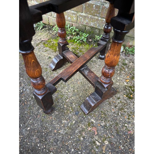 45 - 2 X VINTAGE STOOLS AND TILT TOP SIDE TABLE 
59 X 50CM