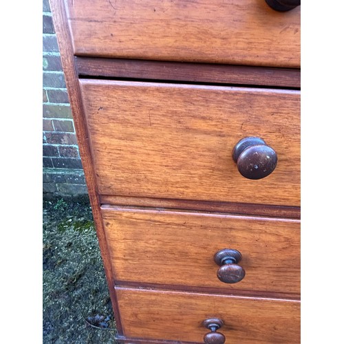 49 - VICTORIAN PINE 2/3 CHEST OF DRAWERS 
105 X 49 X 113CM