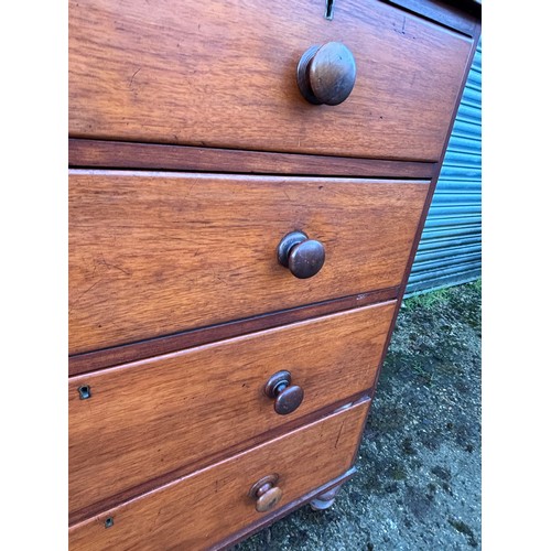 49 - VICTORIAN PINE 2/3 CHEST OF DRAWERS 
105 X 49 X 113CM