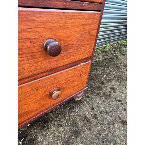 49 - VICTORIAN PINE 2/3 CHEST OF DRAWERS 
105 X 49 X 113CM