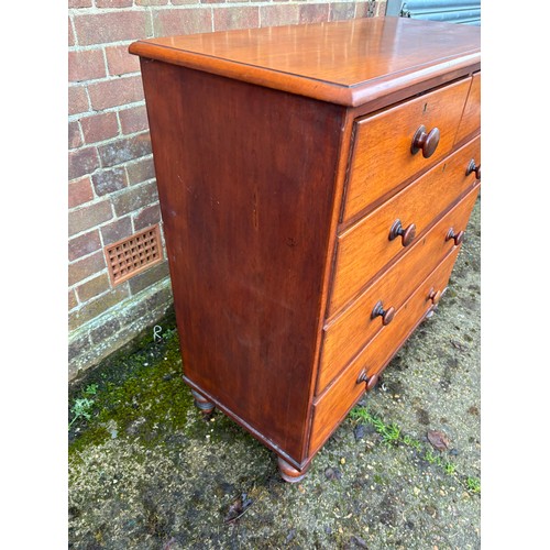 49 - VICTORIAN PINE 2/3 CHEST OF DRAWERS 
105 X 49 X 113CM