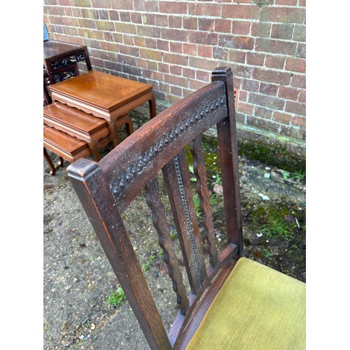 53 - VINTAGE DROP LEAF TABLE AND 6 CHAIRS 
152 BX 106 X 75CM