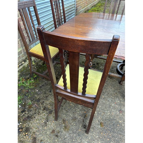 53 - VINTAGE DROP LEAF TABLE AND 6 CHAIRS 
152 BX 106 X 75CM