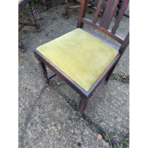 53 - VINTAGE DROP LEAF TABLE AND 6 CHAIRS 
152 BX 106 X 75CM