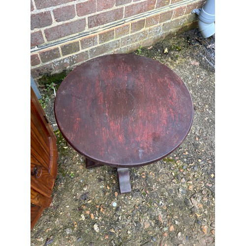 54 - HARDWOOD CABINET AND PAIR OF SIDE TABLES 
88 X 46 X 77CM