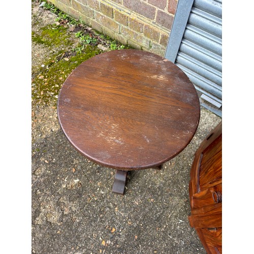 54 - HARDWOOD CABINET AND PAIR OF SIDE TABLES 
88 X 46 X 77CM