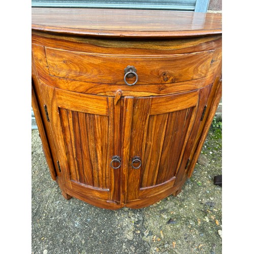 54 - HARDWOOD CABINET AND PAIR OF SIDE TABLES 
88 X 46 X 77CM