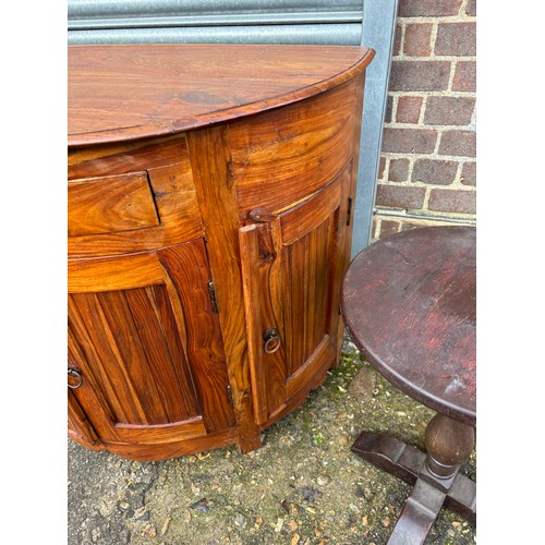 54 - HARDWOOD CABINET AND PAIR OF SIDE TABLES 
88 X 46 X 77CM