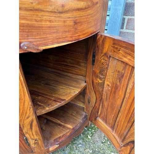 54 - HARDWOOD CABINET AND PAIR OF SIDE TABLES 
88 X 46 X 77CM